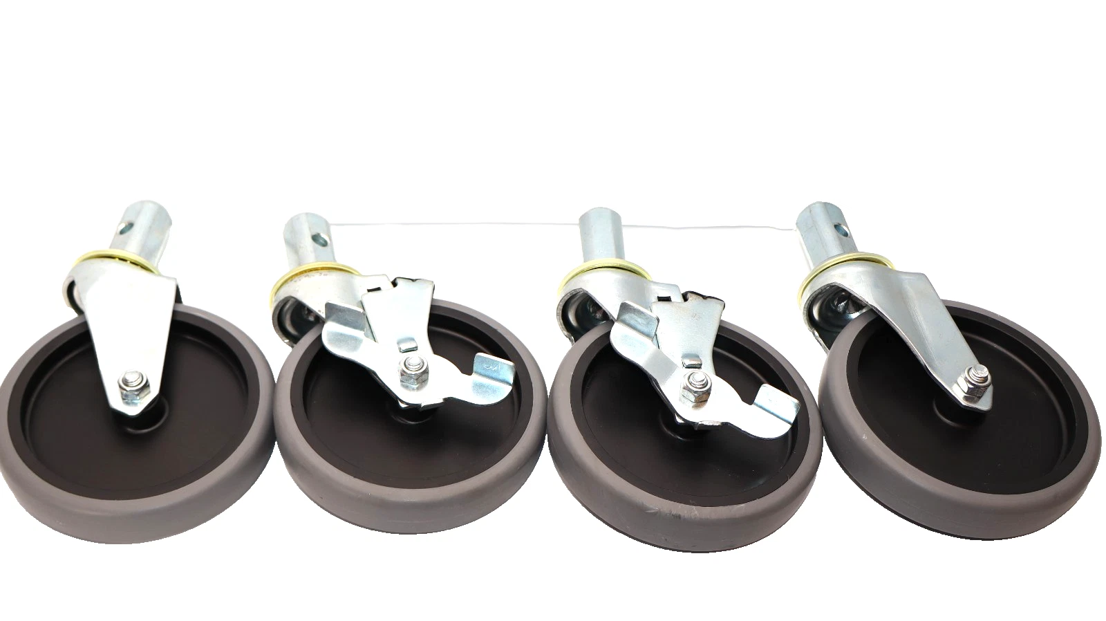 Heavy Duty Swivel Caster 5" w/back Breaks A-93211 , 5x1 (New - Set of 4)