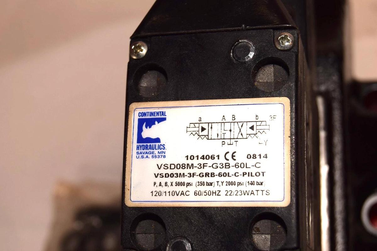 Continental Hydraulics VSD08M-3F-G3B-60L-C 350Bar 2000psi Solenoid Valve (New)