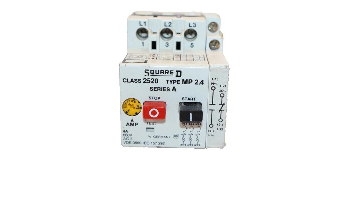 Used Square D Manual Starter 2520-MP 2.4 Series A 4A 660V 3P  (Lot of 4)