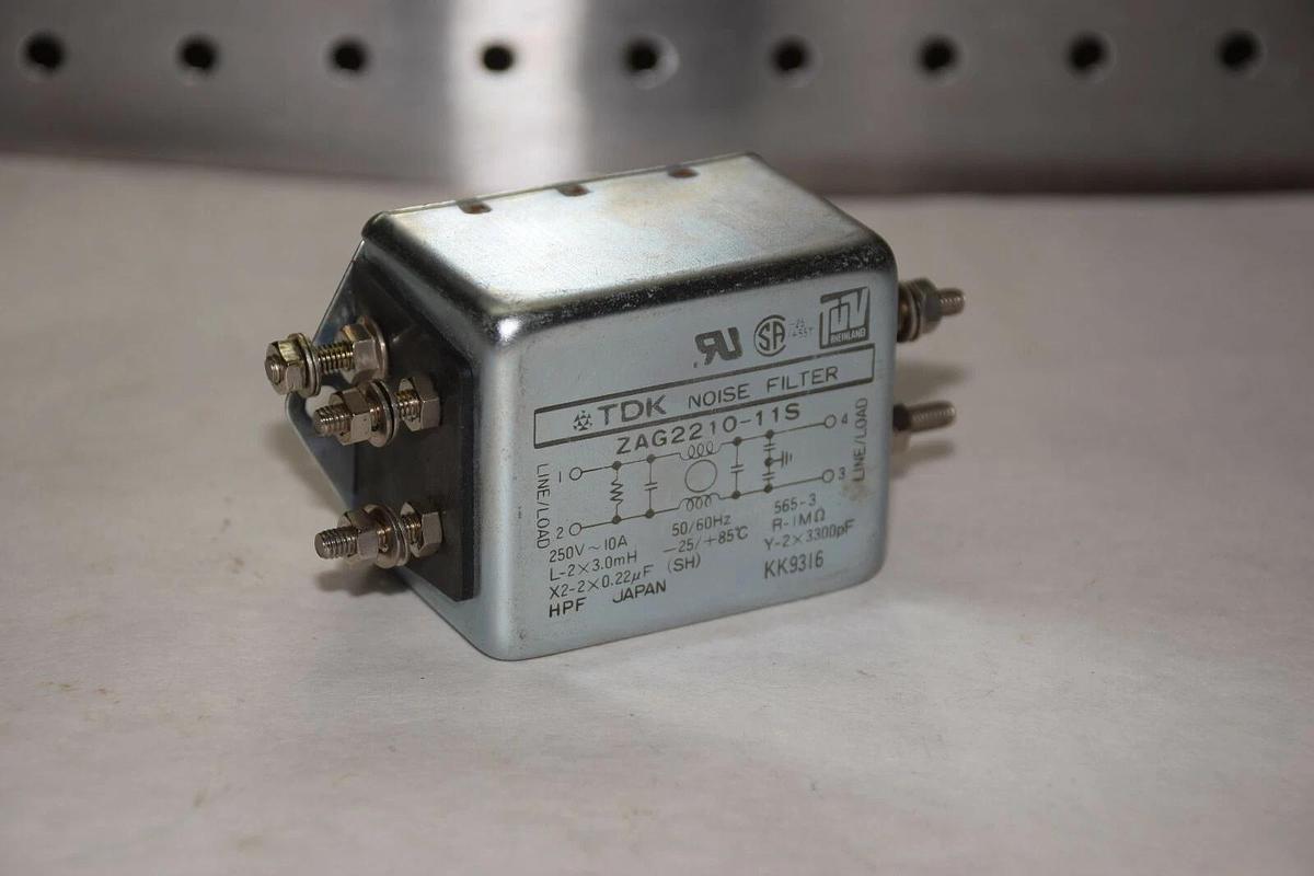 Used TDK ZAG2210-11S 250V 10A 50/60HZ NOISE FILTER