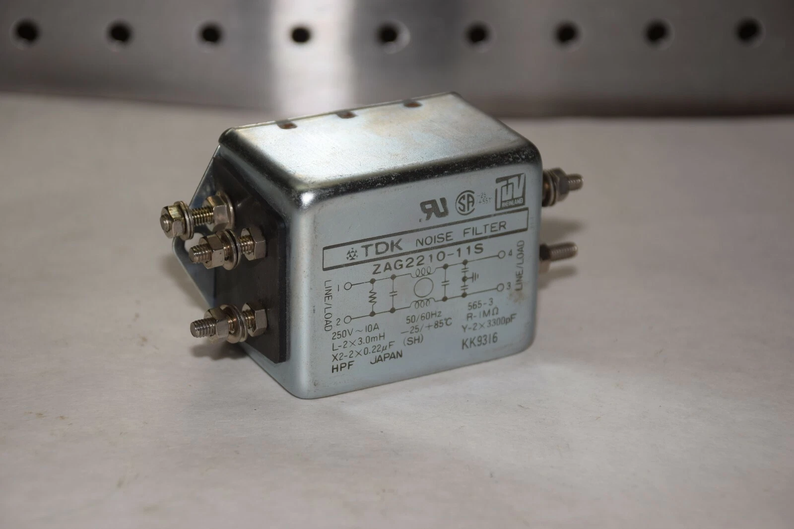 Used TDK ZAG2210-11S 250V 10A 50/60HZ NOISE FILTER