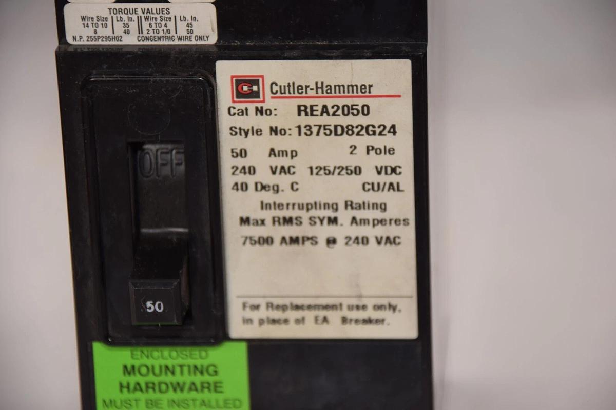 (NEW) CUTLER HAMMER REA2050 50A 2 Pole 240Vac Circuit Breaker