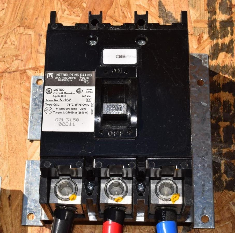 Used Square D 42 Circ 225A Main Lug Panelboard Interior NQOM442L225CNLB 150A main 3ph