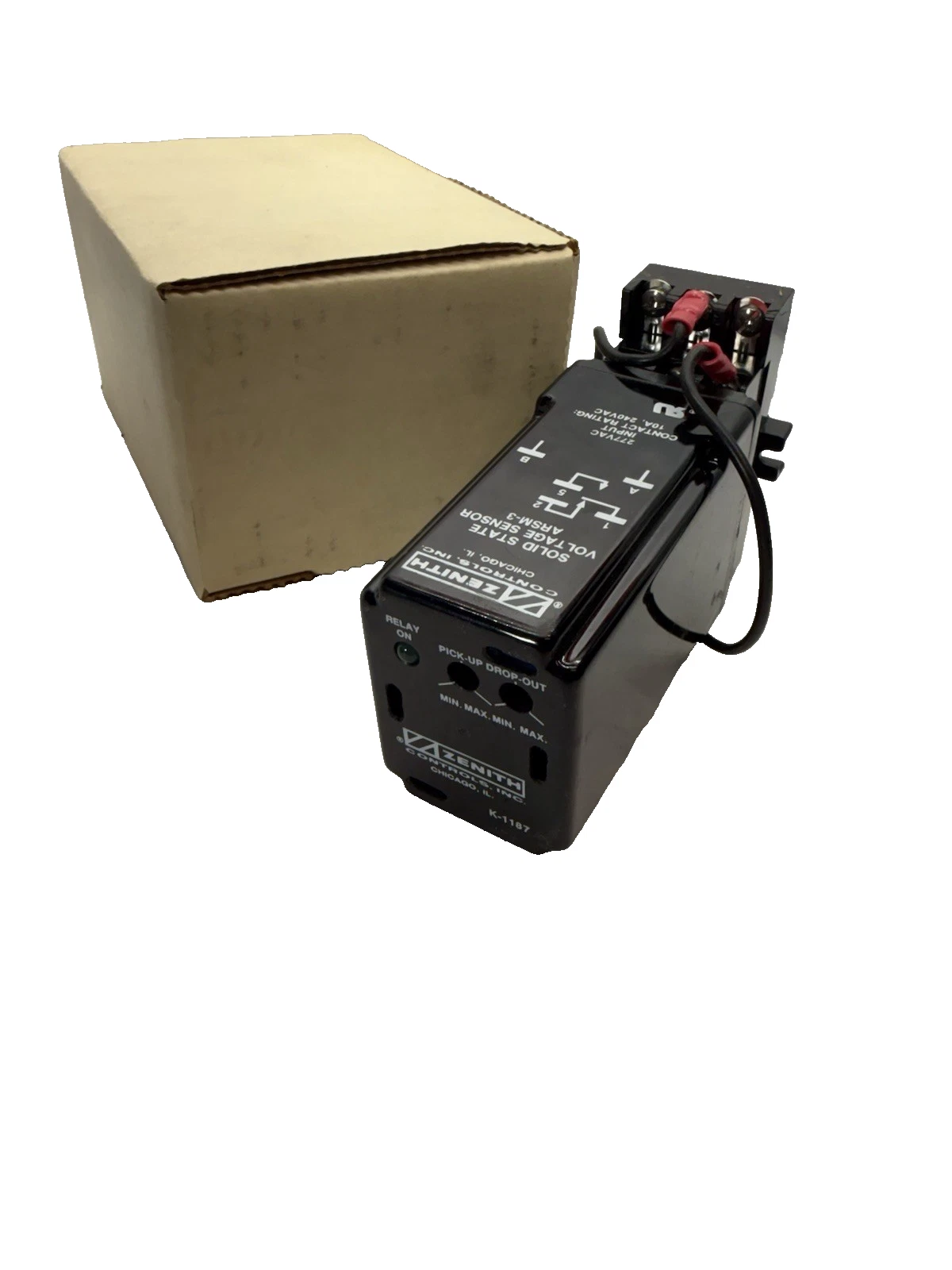 ZENITH K-1187 , K1187 ARSM-3 Solid State Voltage Sensor Relay, With Base (New)