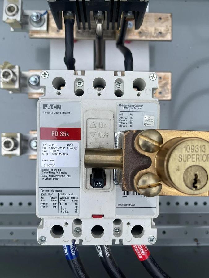 Used Eaton PRL4B Cutler-Hammer, Panelboard Bypass Panel, 208Y 120V, 225A, POW-R-LINE