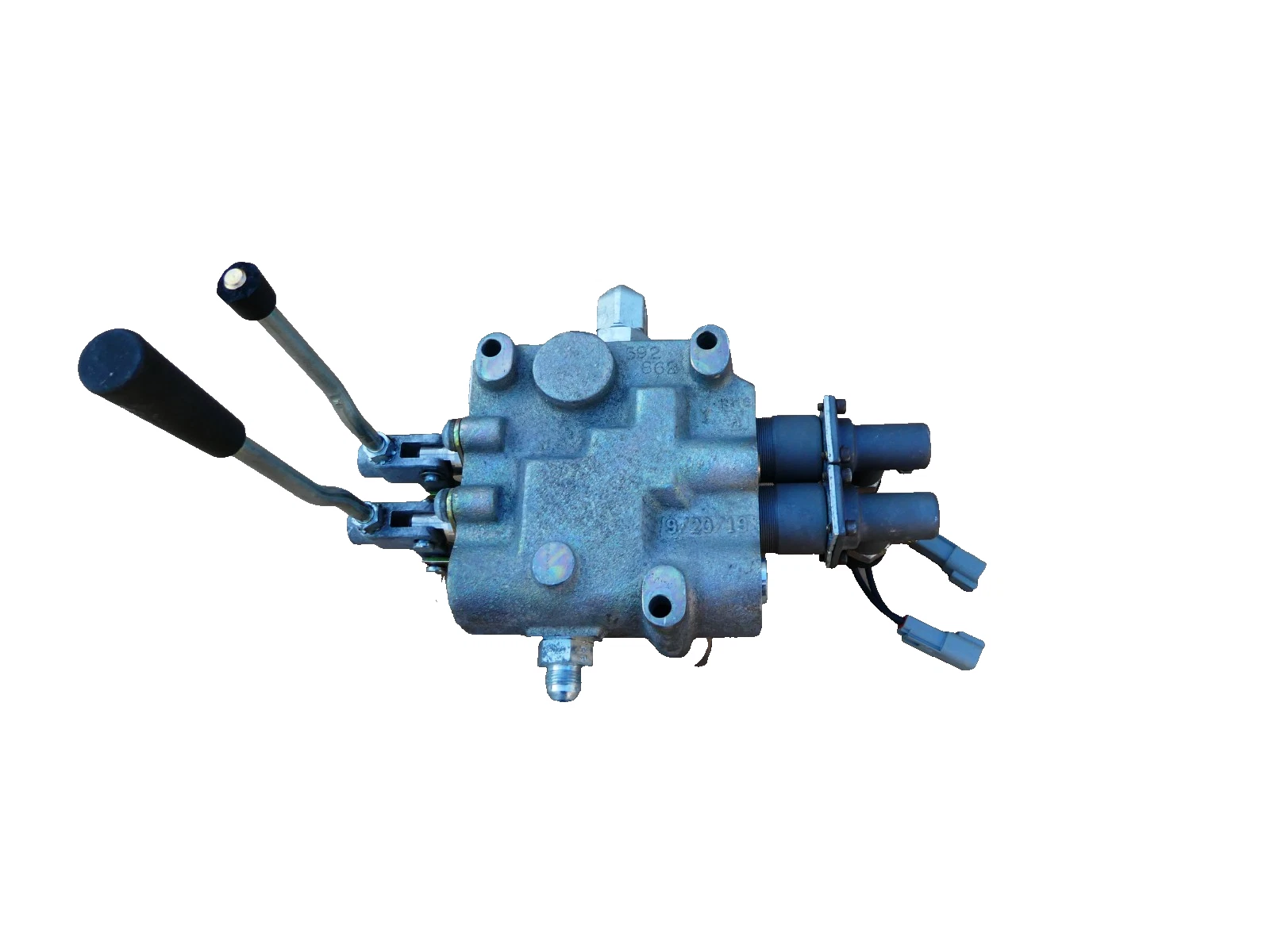 Used Altec 990660042, RH2LL Hydraulic Valve Block 2 Spool Manual lever Control Valve