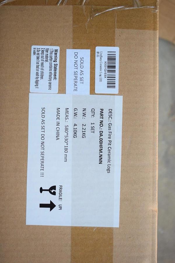 (NEW) UNIFLASY 19.5" DA.00HFM.NNN Gas Fireplace 6 Logs Natural Gas