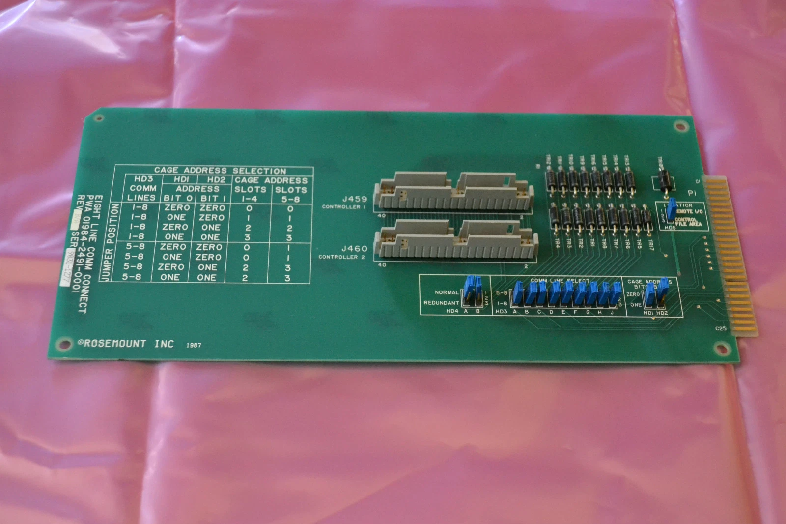 Used FISHER ROSEMOUNT EIGHT LINE BOARD PWA 01984-2491-0001 PWA0198424910001 REV. B/A