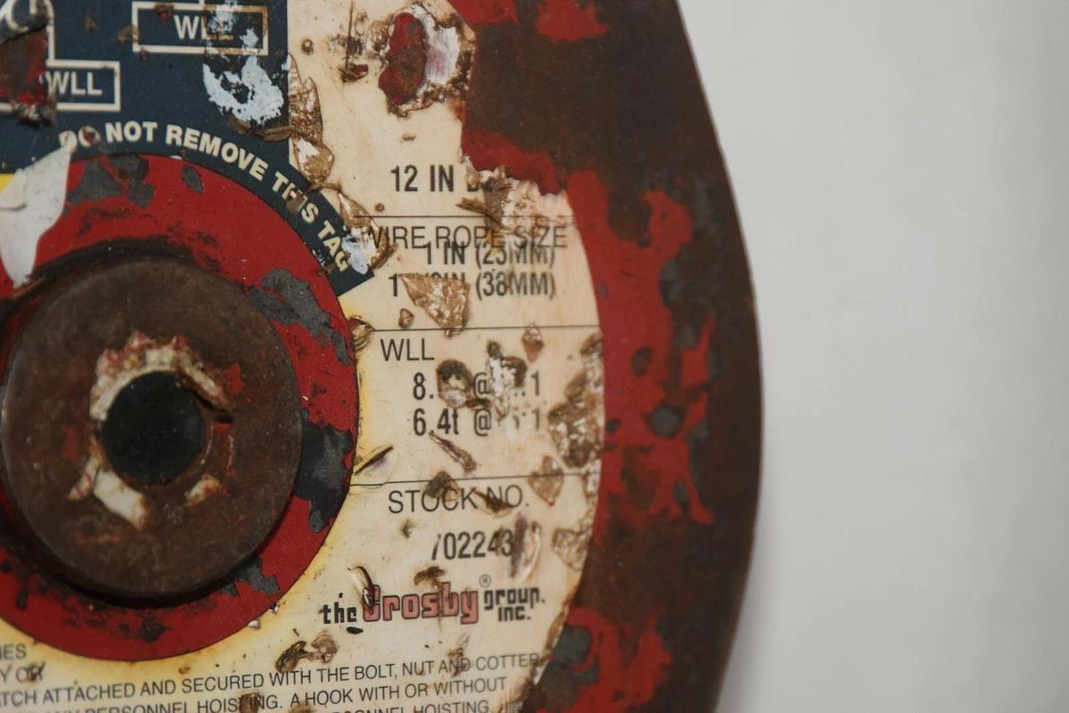 Used Crosby McKISSICK 8 Ton 12" Swivel Snatch Block 1" tackle 8 M Tons 8Ton 8T 702243