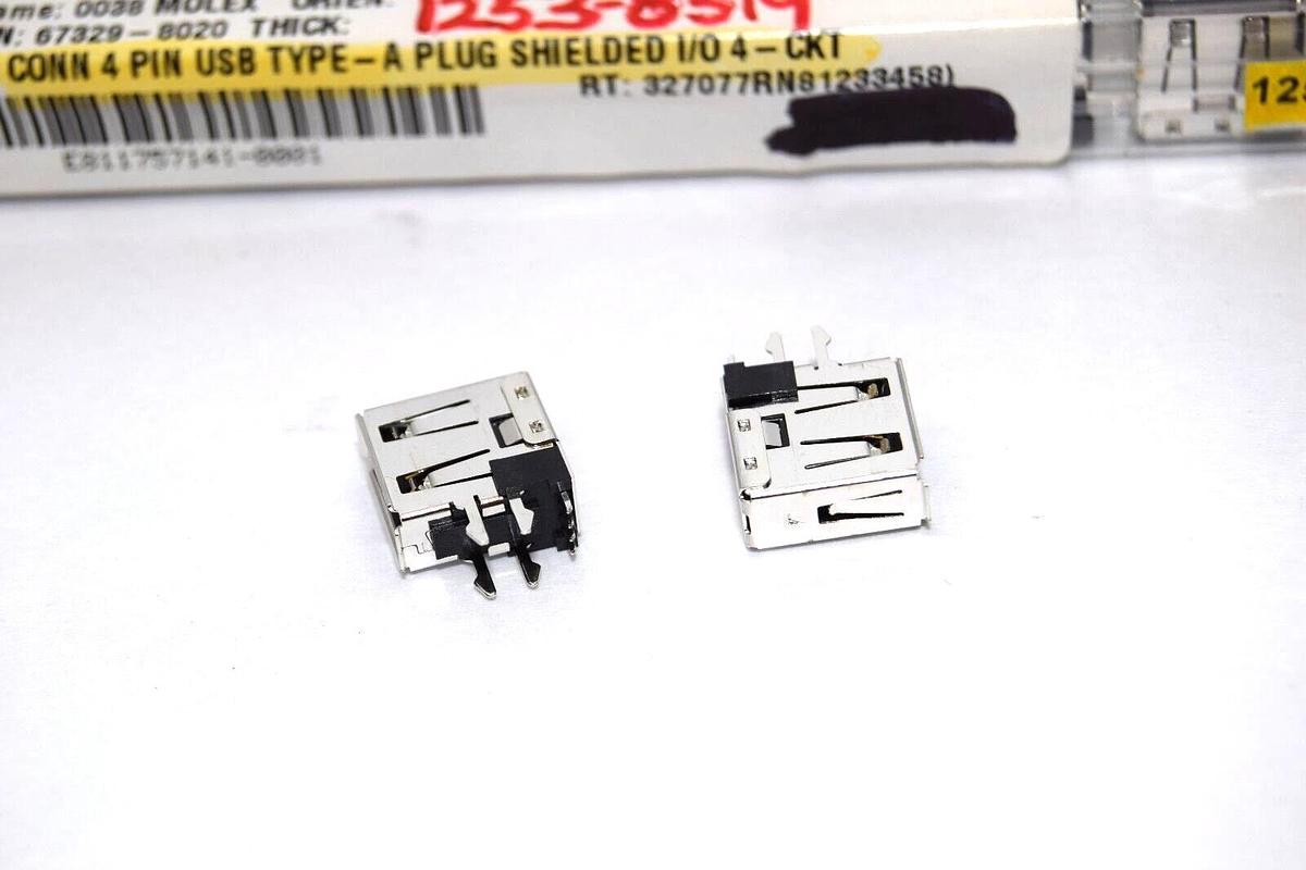 (NEW - Lot of 23) MOLEX / TYCO 67329-8020 , 1-104068-2 USB Upright Connector