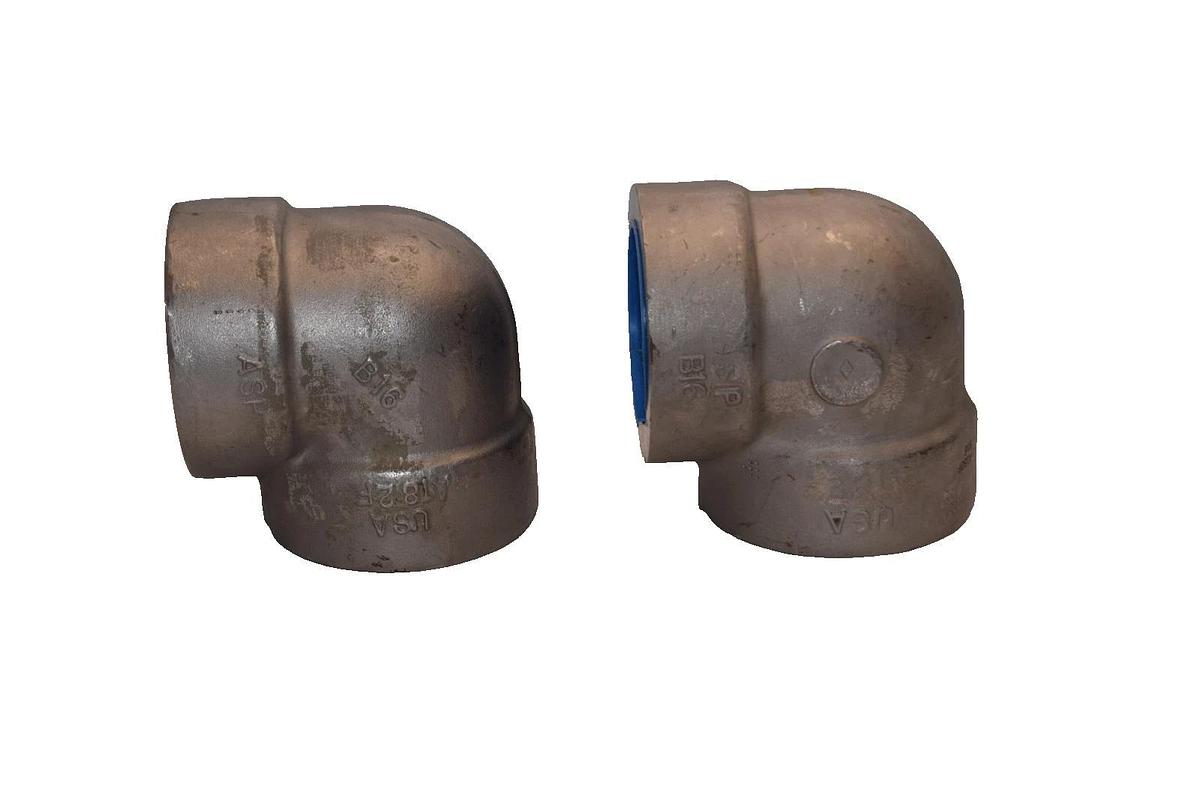 ASP A182F B16 2" Stainless Steel 90 Degree Socket Connect Elbow (New - Lot of 2)
