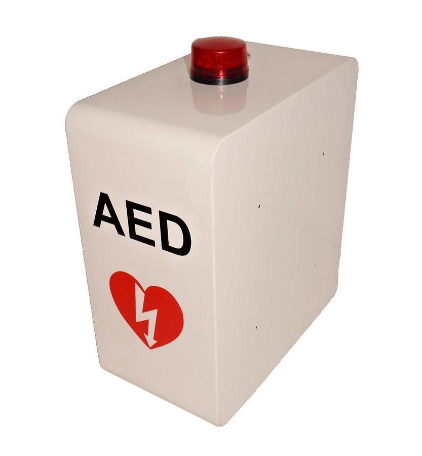 (New) Wall Mount AED Defibrillator Cabinet With Strobe Light & 2 Keys