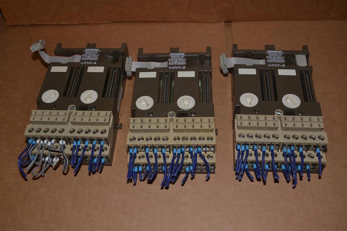Used (LOT OF 3) SIEMENS SIMATIC S5 6ES5 700-8MA11 BUS MODULE