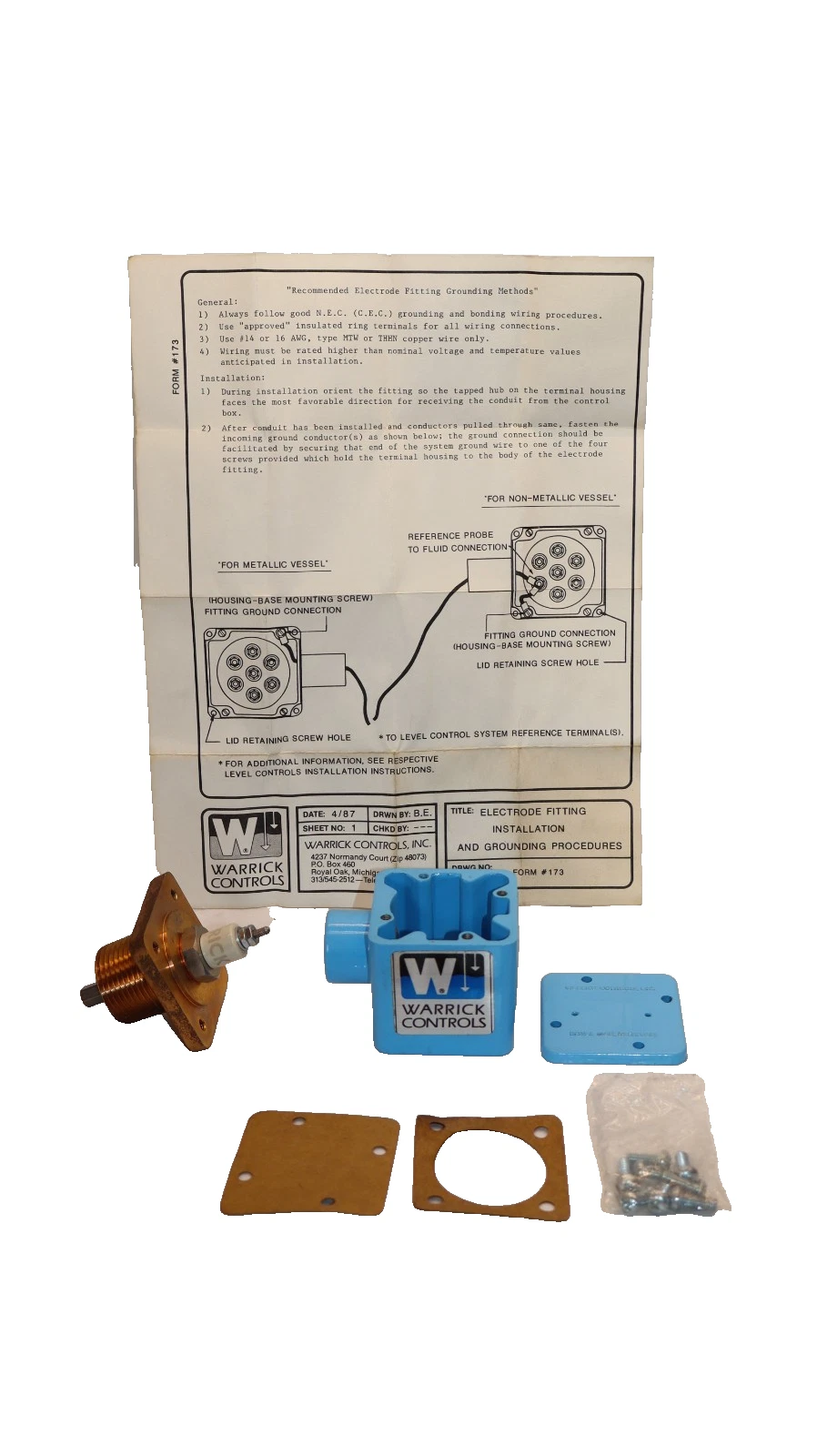 Warrick Controls 3E1B 250psi Single Probe Fitting (New)
