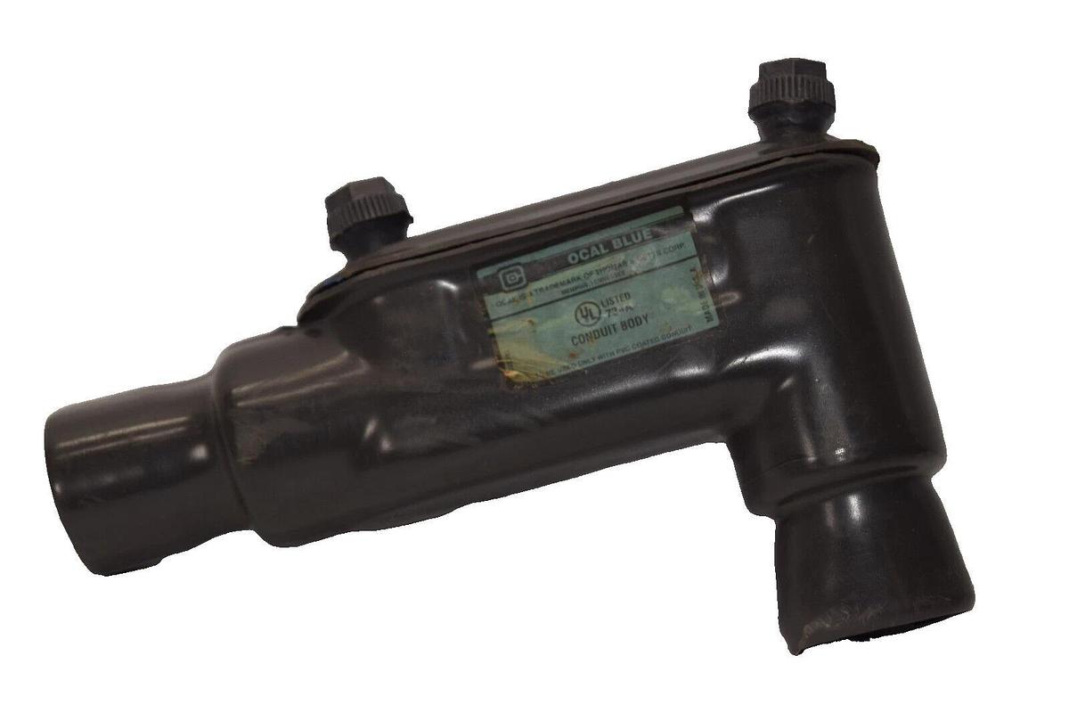 OCAL Blue 734A 1"  1 inch PVC Coated 90 degree Conduit Body Sealing Fitting NEW