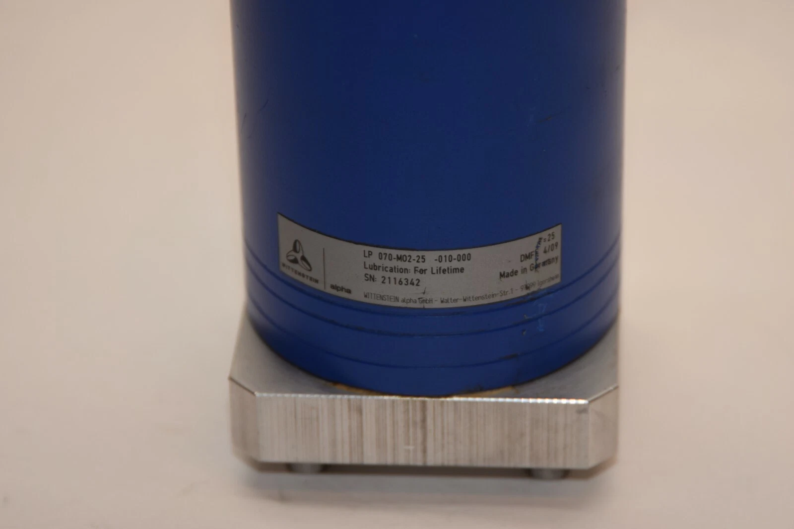 Used WITTENSTEIN / ALPHA LP 070-M02-25-010-000 25:1 Planetary Gearbox Motor
