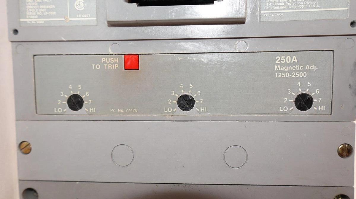 Siemens ITE I-T-E Sentron Breaker CJD63B250 250A 600v CJD6 3p Adj Trip NEW-READ