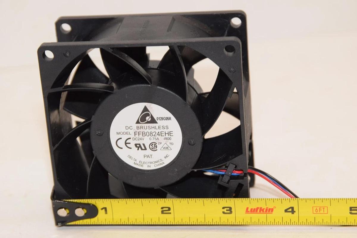 Used DELTA ELECTRONICS FFB0824EHE 24Vdc 0.75A DC Brushless Cooling Fan