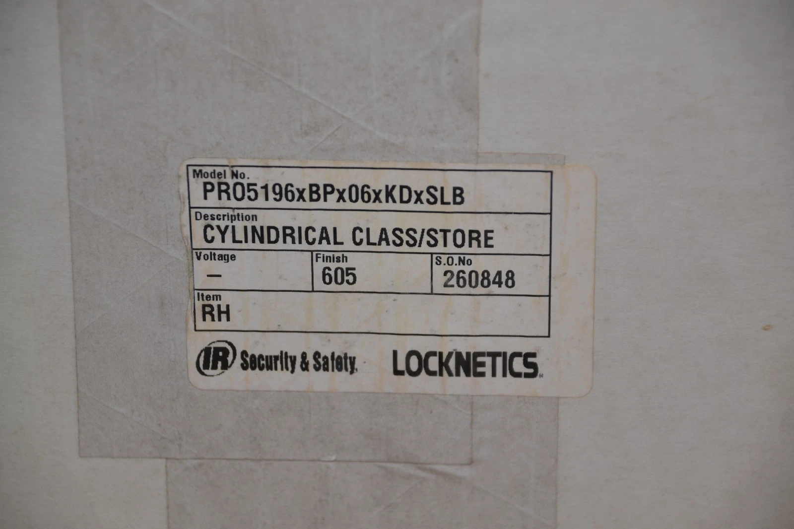 SCHLAGE PR05196XBPX06XKDXSLB LOCKNETICS COMMERCIAL ELECTRONIC LOCK SET GOLD