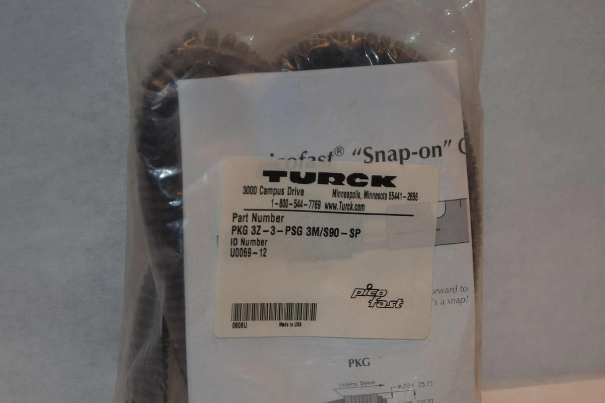 NEW TURCK PKG 3Z-3-PSG 3M/S90-SP PICO FAST CORDSET