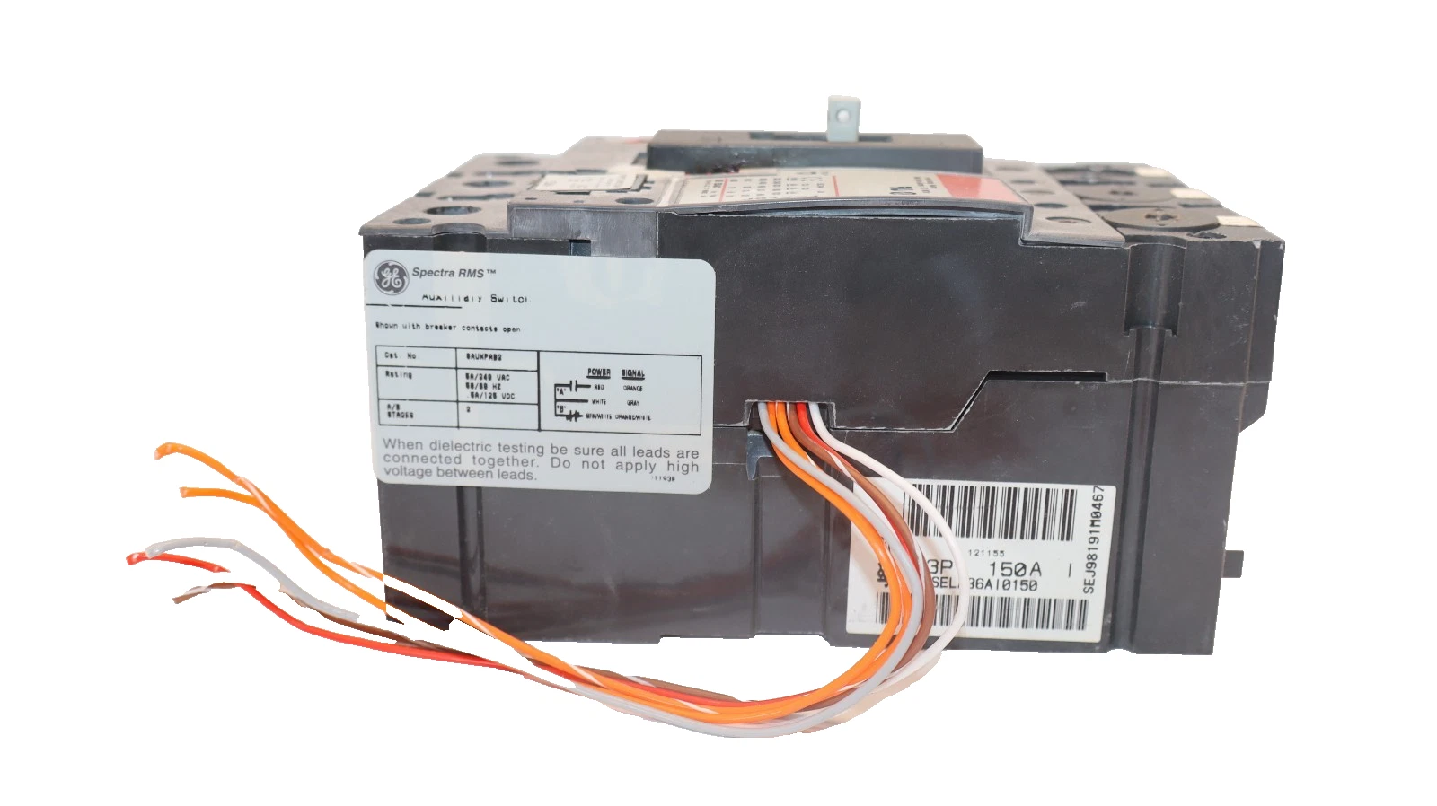 Used GE GENERAL ELECTRIC SELA36AI0150 150A 150 A Breaker SRPE150A Shunt SAUXPAB2 Aux