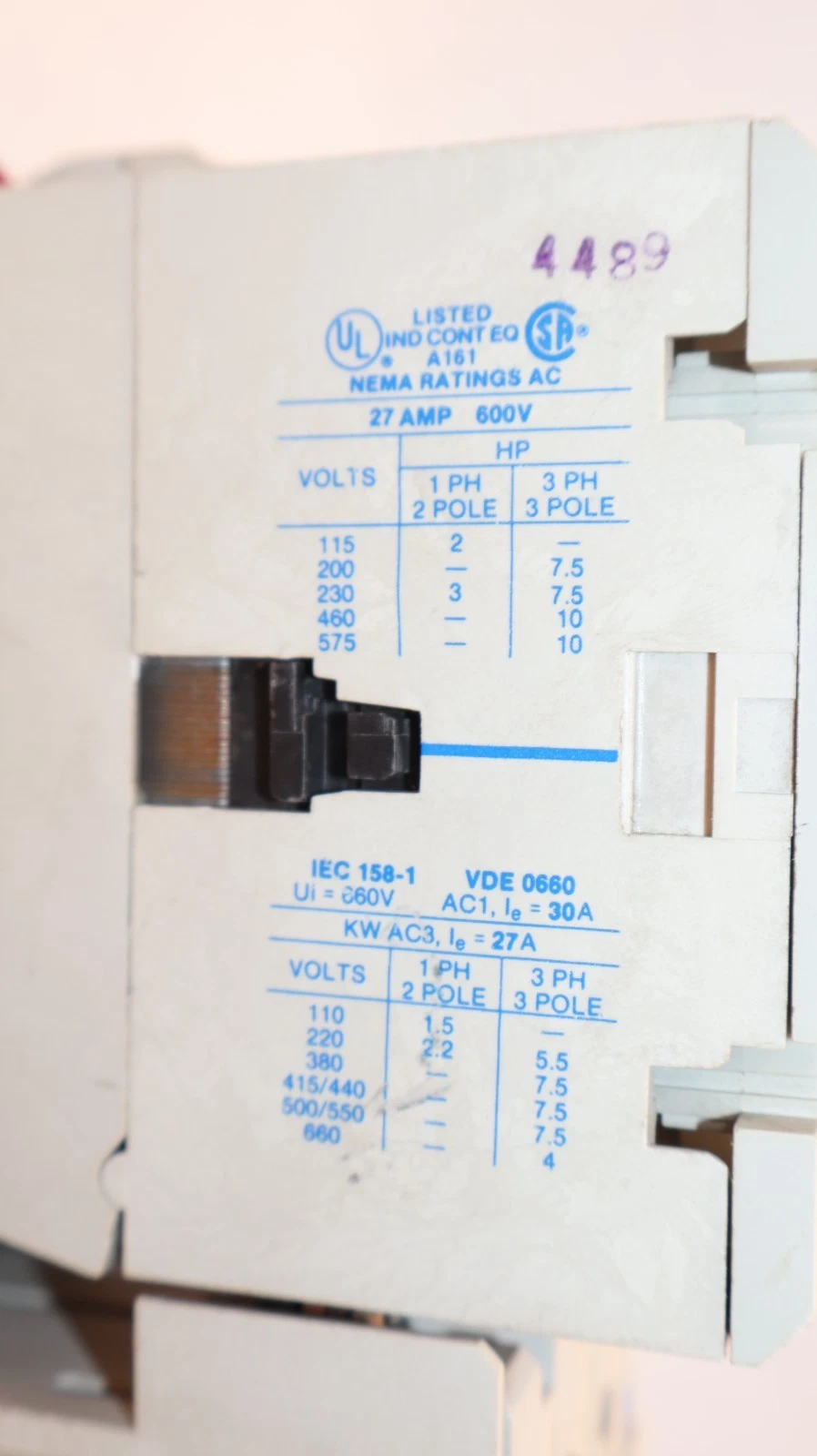 Cutler-Hammer Eaton Starter AN16DN0 Size Sz 1 600V 27A 27 Amp 120v coil H2010