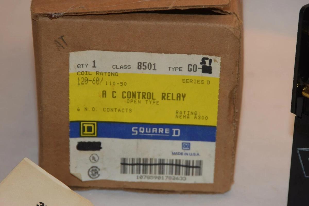 SQUARE D 8501 G0-60 Series D 110/120V 50/60Hz AC Control Relay