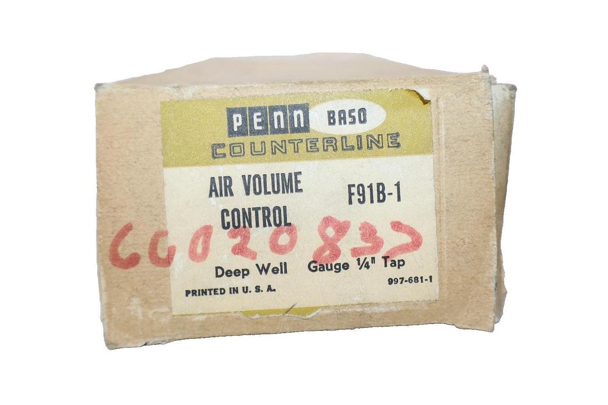 Penn Air Volume Control F91B-1 Deep Well Gauge 1/4" Tap (New)