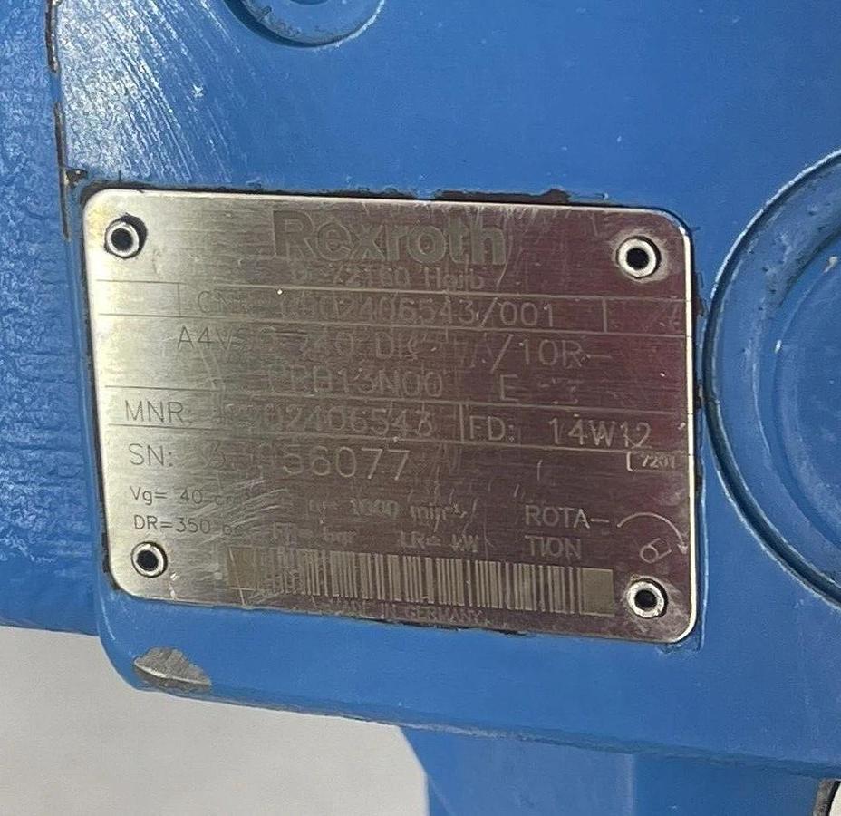 Used Rexroth Pump: R902406543 (A4VSO40DR/10R-PPB13N00)