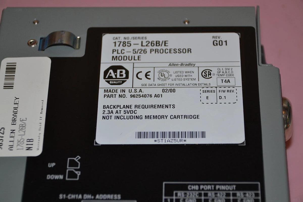 ALLEN BRADLEY 1785L26B 1785-L26B SER. E REV A01 D.1 PROGRAMMABLE CONTROLLER NEW