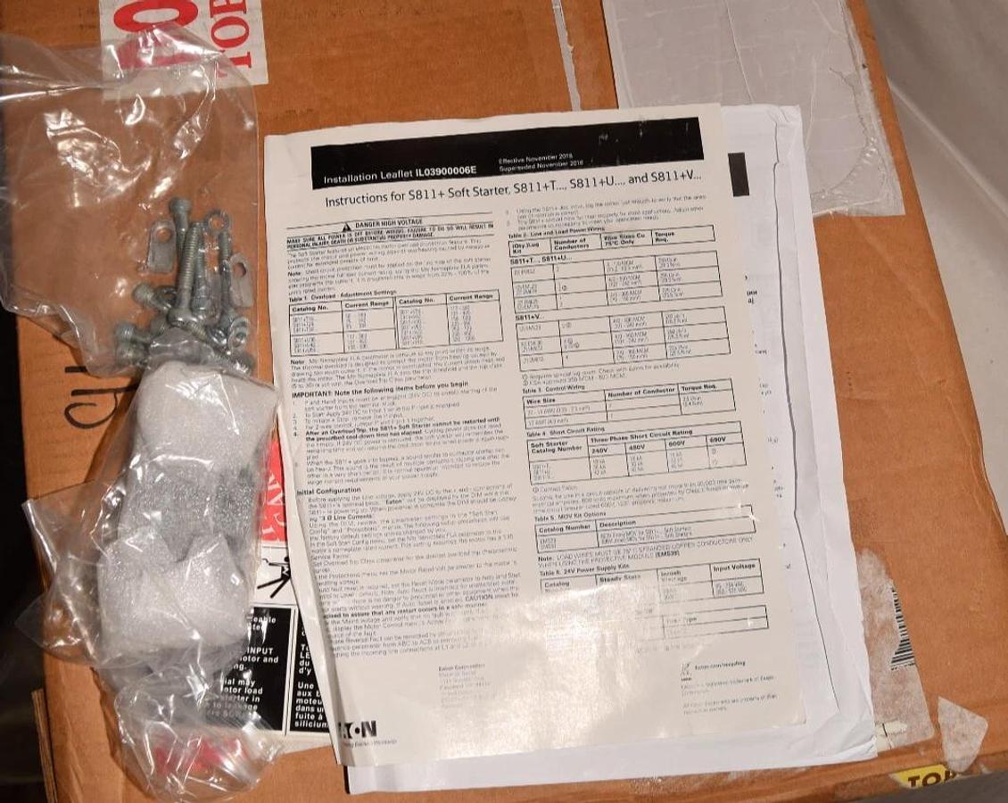 EATON Reduced Voltage Soft Starter Pump Control S811+V72P3S 700hp 600v 3ph NEW