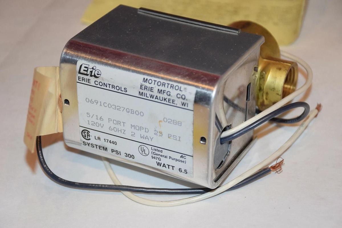NEW ERIE CONTROLS 0691C0327GB00 120V 60Hz 2-WAY 5/16" PORT 1/2NPT VALVE