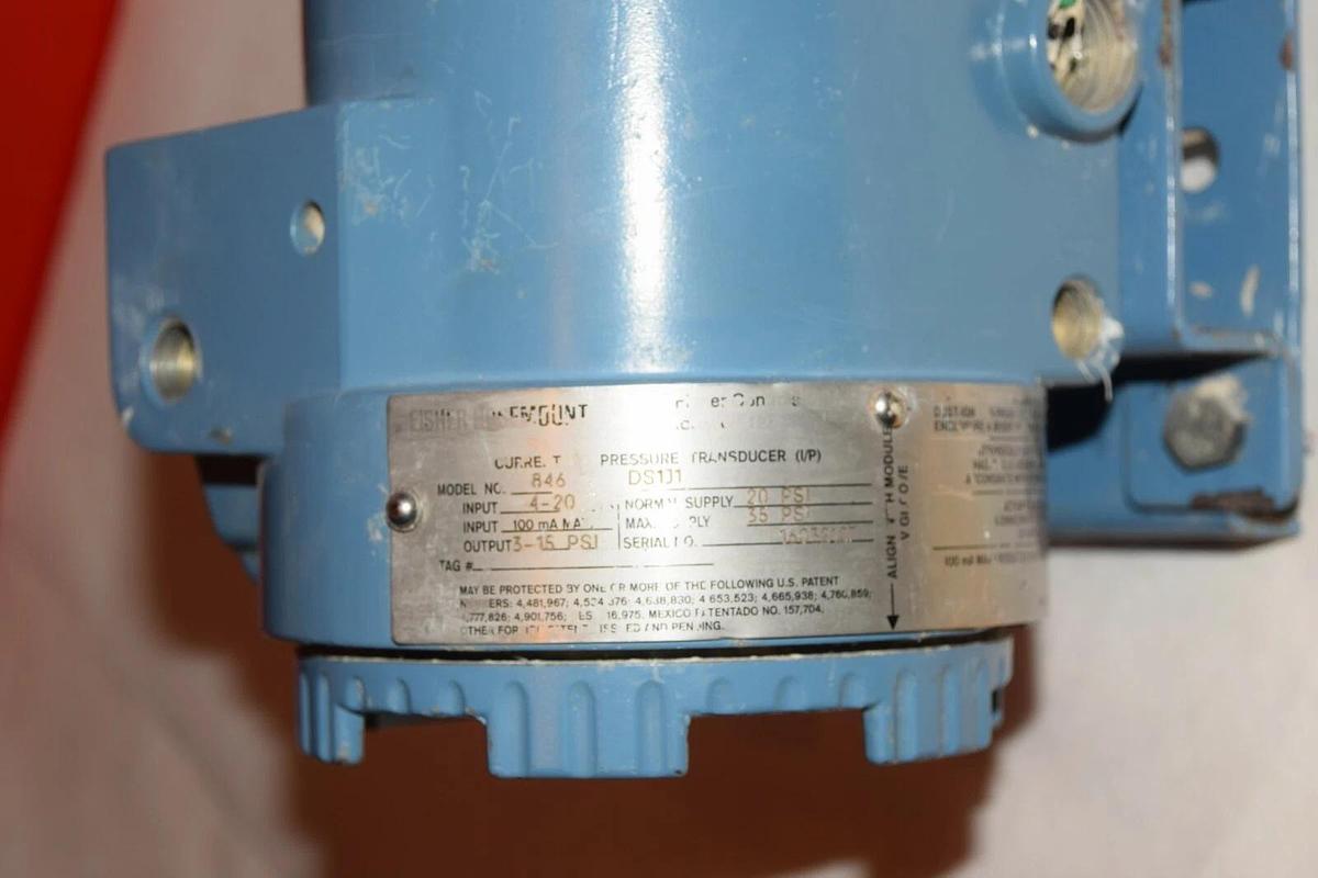 Used FISHER ROSEMOUNT 846 DS1J1 20-35psi PRESSURE TRANSDUCER
