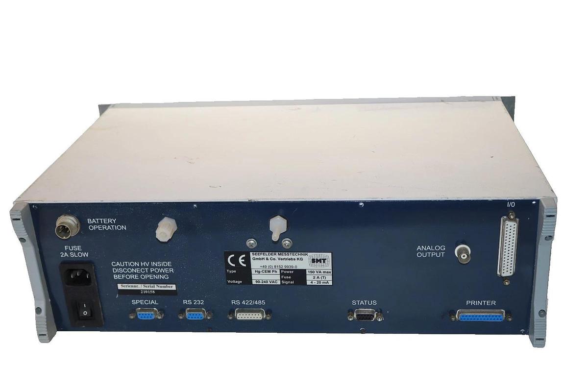 Used Seefelder Messtechnik Mercury-Analyzer SMT Hg-CEM Ph 90-240Vac 4-20mA