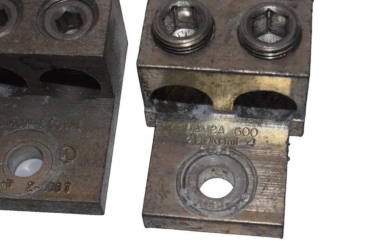 Used Panduit LAM2A 600V One-Hole Two Barrel Mechanical Lug Connector (Lot of 3)