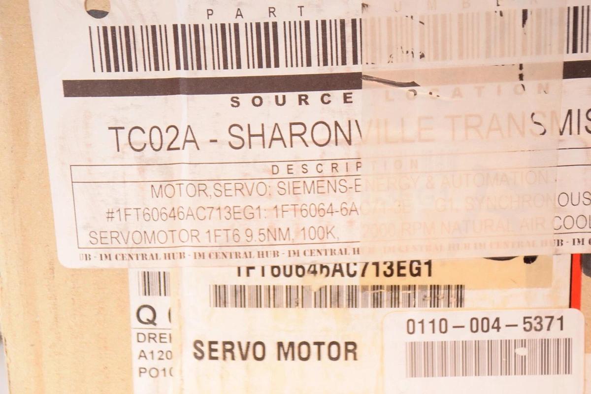 SIEMENS 1FT60646AC713EG1 1FT6064-6AC71-3EG1 2000rpm 9.5nm AC Servo Motor NEW