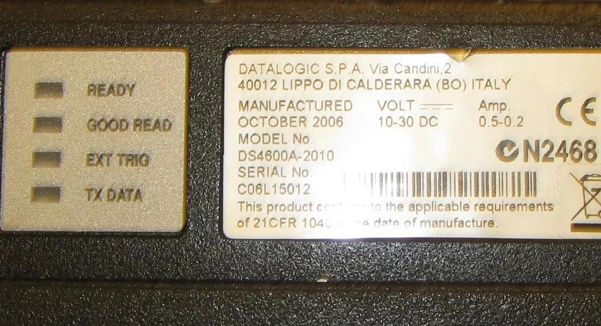 Used DATALOGIC DS4600A-2010  DS4600A2010 DS4600A 2010 BARCODE SCANNER