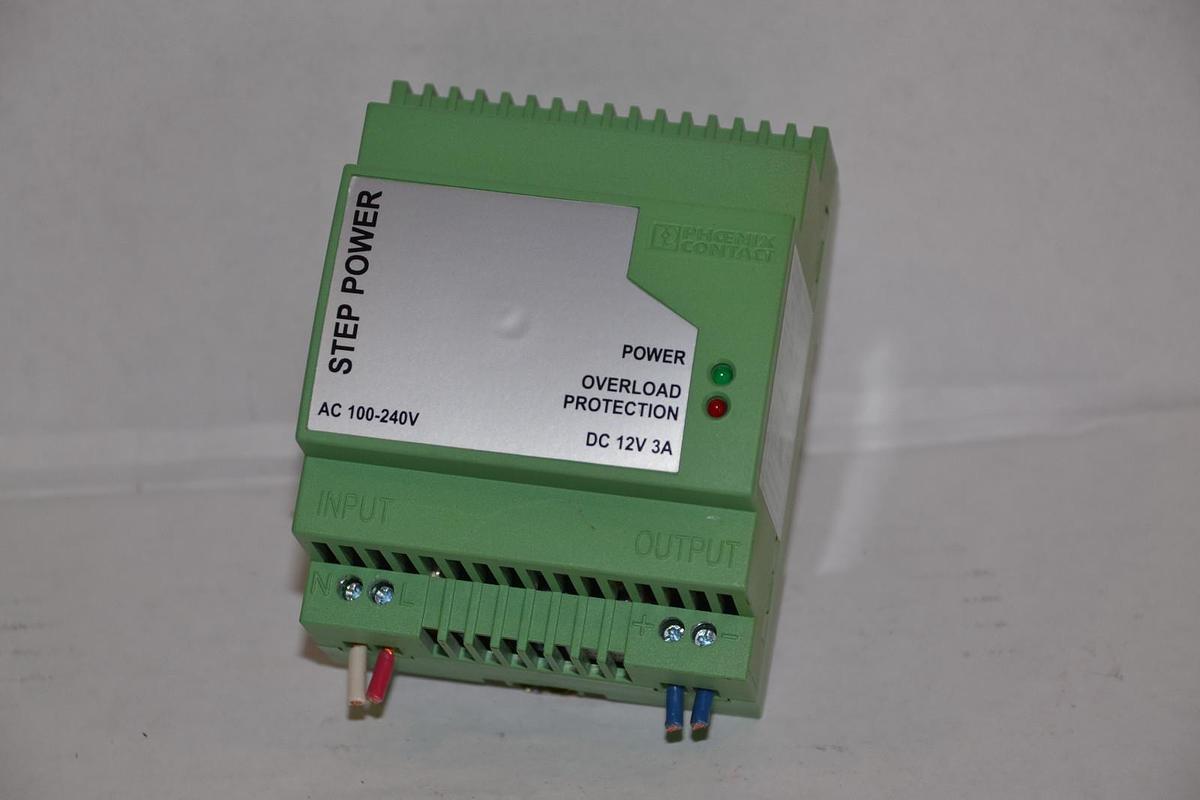 Used Phoenix Contact Step Power Overload Protector STEP-PS-100-240AC/12DC/3 12vdc