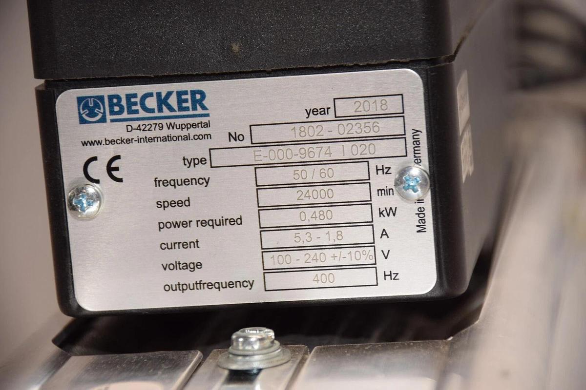 Used BECKER Double Stage Vacuum Pump VASF1.50/1-0000.01 0,4kW 1802-02356 100-240v