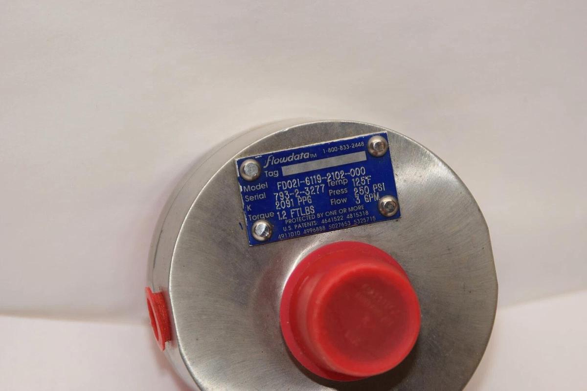 (NEW) FLOWDATA FD021-6119-2102-000 250psi 3Gpm 1.2FTLBS Flow Meter Decathlon