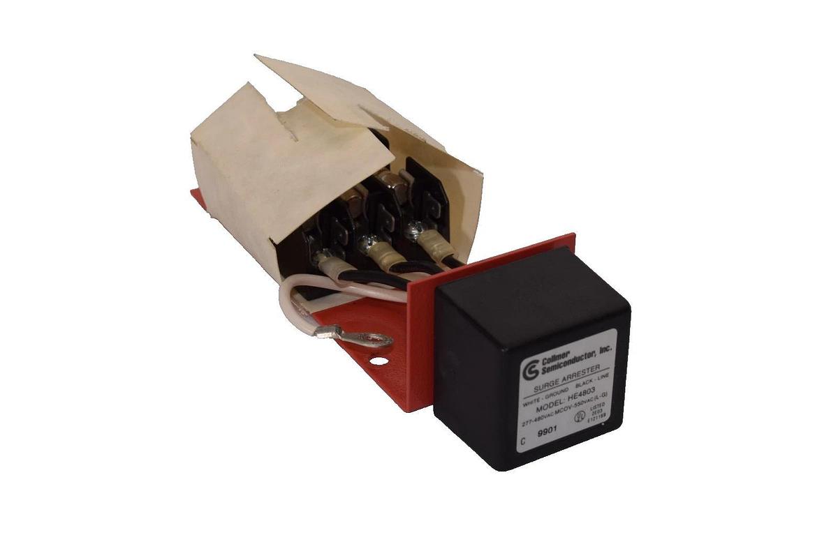 Used Collmer Semiconductor HE4803 Surge Arrester with BM6033SQ Fuse Holder