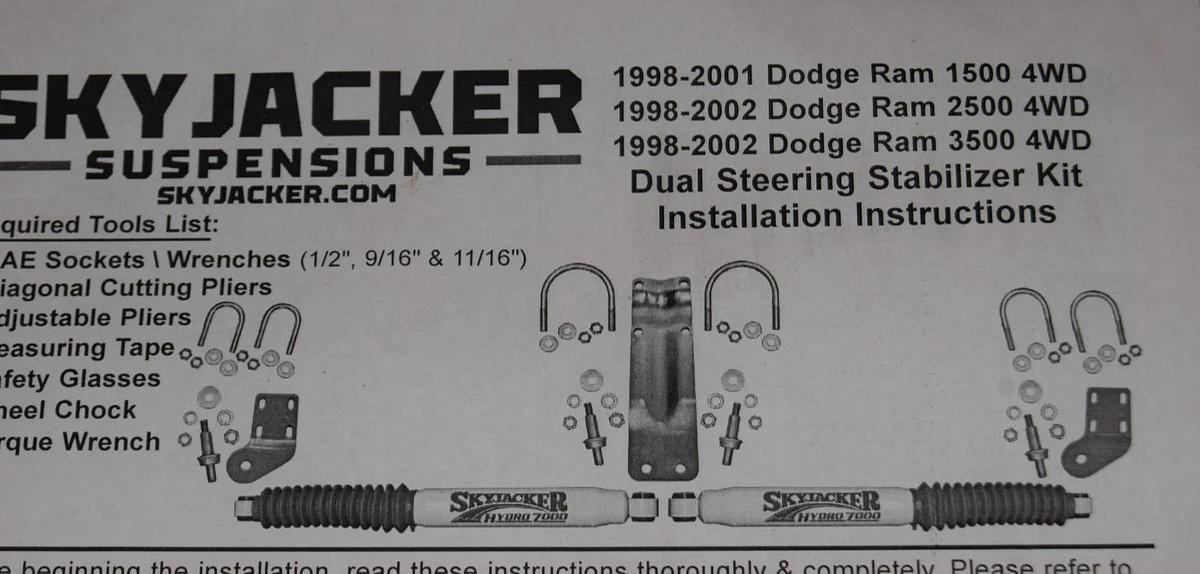 Skyjacker 8270 Dual Stabilizer Kit , Black (shocks only kit missing parts)