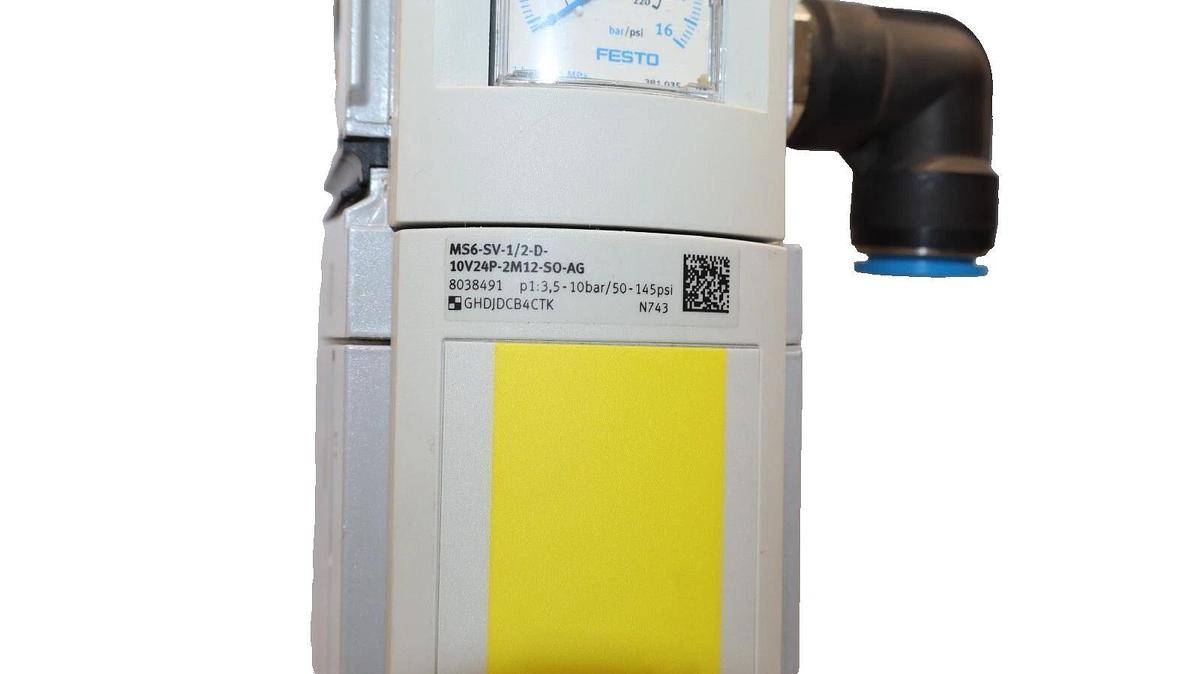 FESTO MS6-SV-1/2-D-10V24P-2M12-SO-AG Soft Start/Quick Exhaust Valve (NOS)
