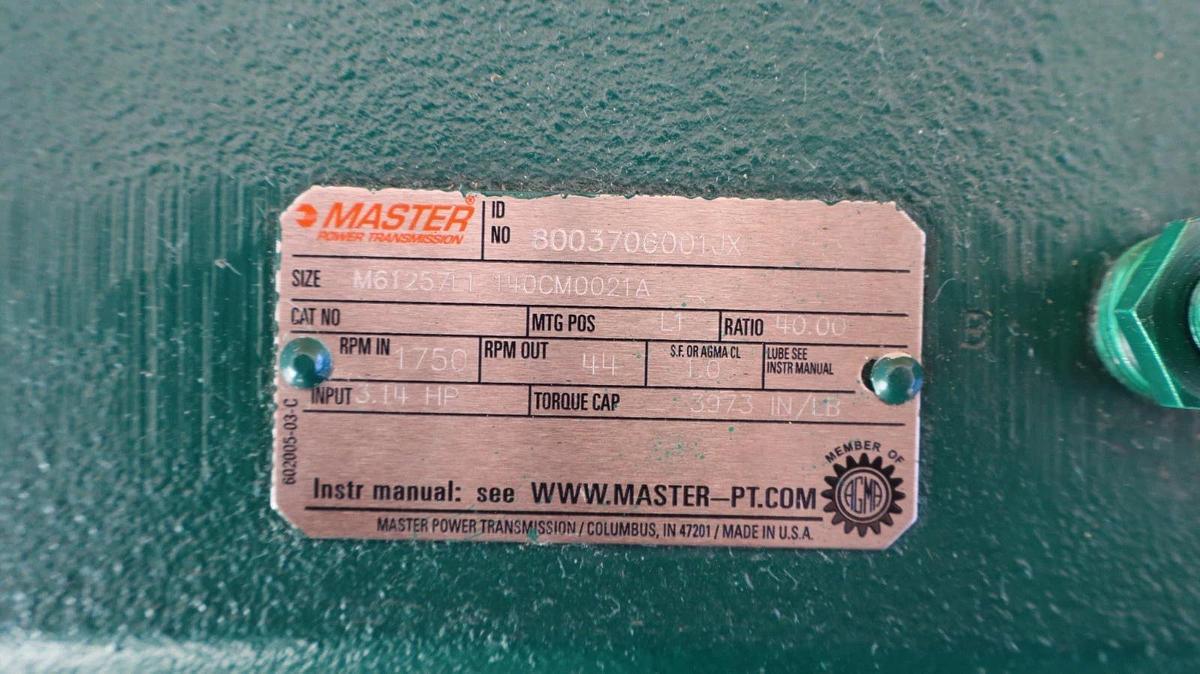 Master Power Transmission GearBox Speed Reducer 8003706001JX M61257E1 Rat 40 NEW
