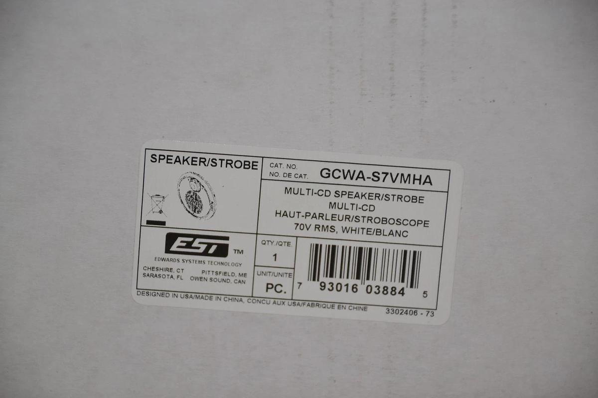GE EST GCWA-S7VMHA Multi-CD Speaker Strobe 70V RMS WHITE
