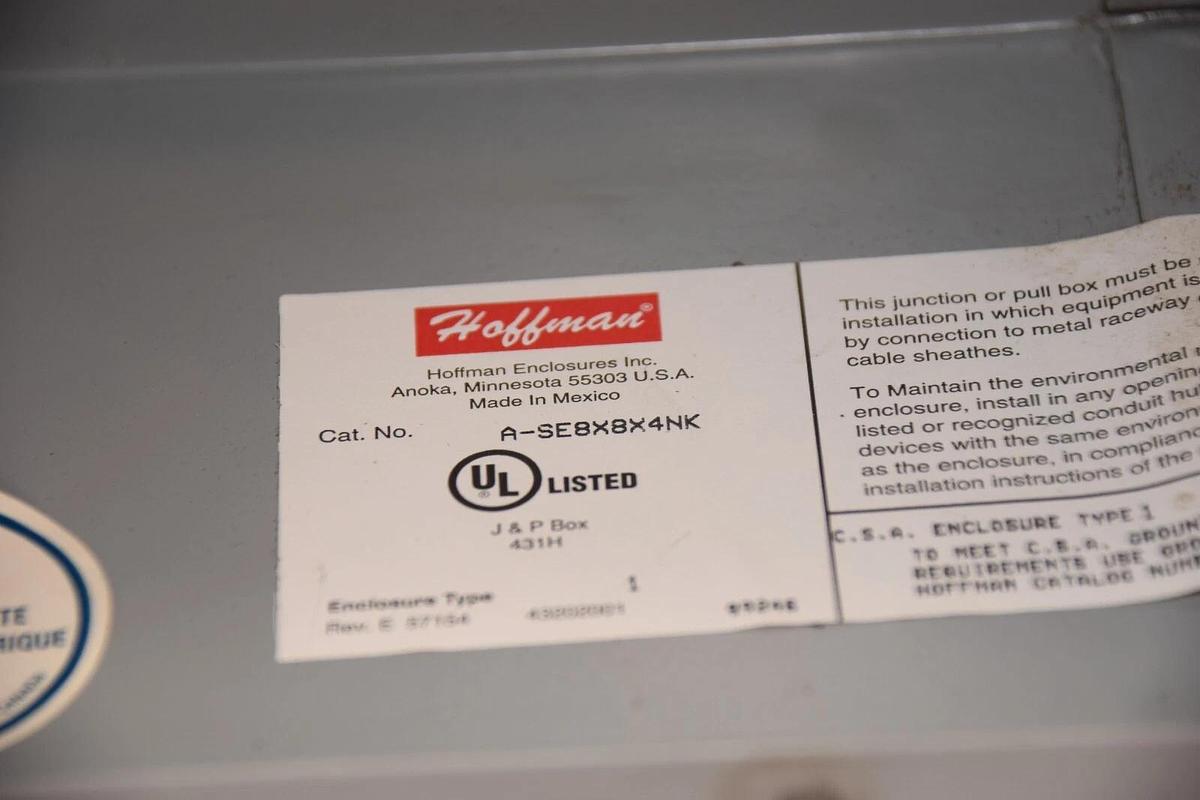 Used HOFFMAN A-SE8X8X4NK 8x8x4 Junction Box Type 1 Enclosure
