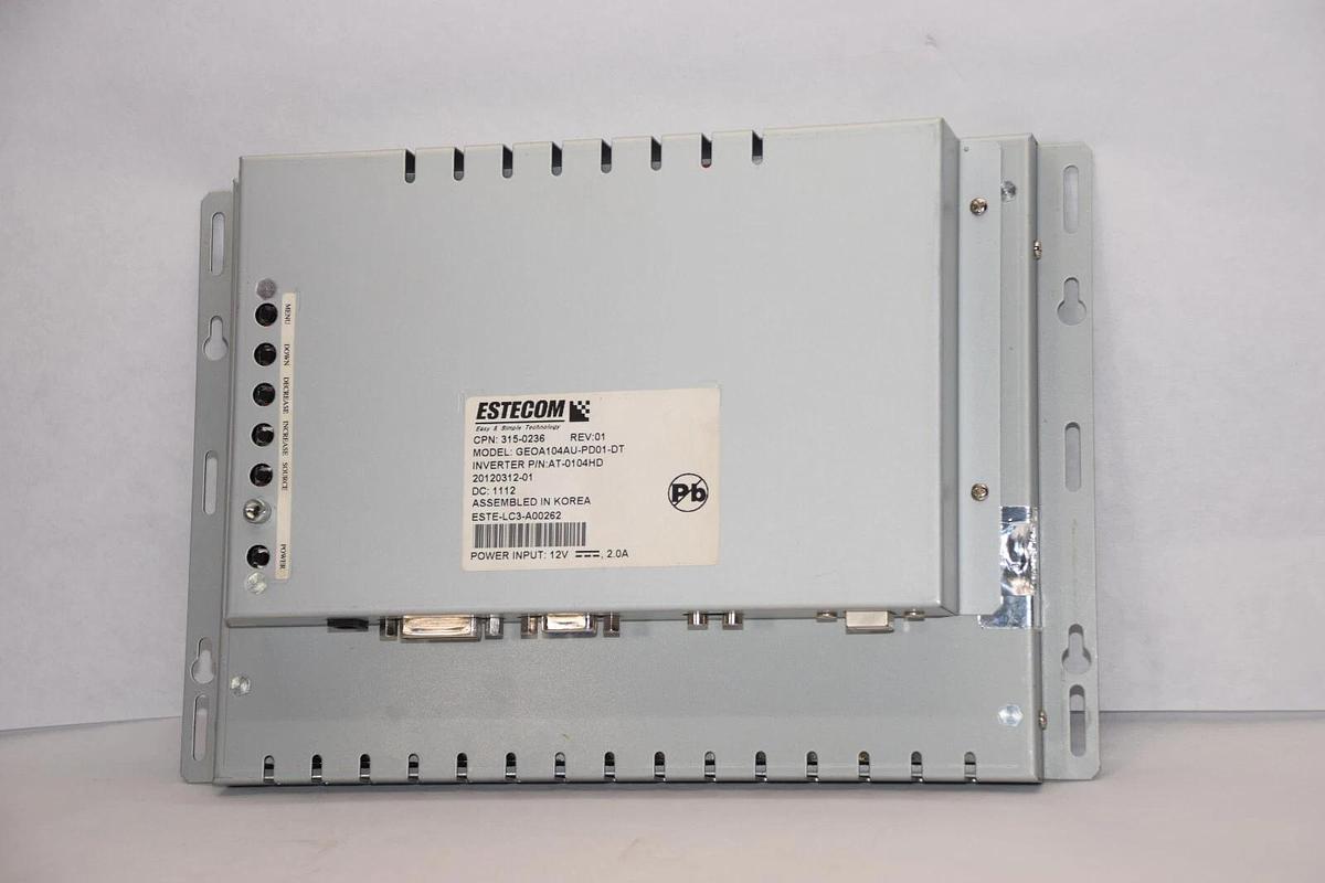 Used ESTECOM GEOA104AU-PD01-DT , 315-0236 Rev 01 10.4" Open Touch Frame Monitor
