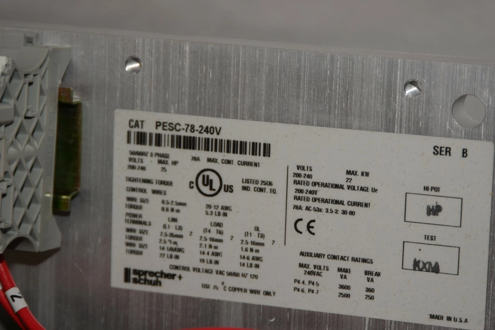 (NEW) SPRECHER + SCHUH PESC-78-240V 200-240V 3PH 50/60Hz Smart Motor Controller