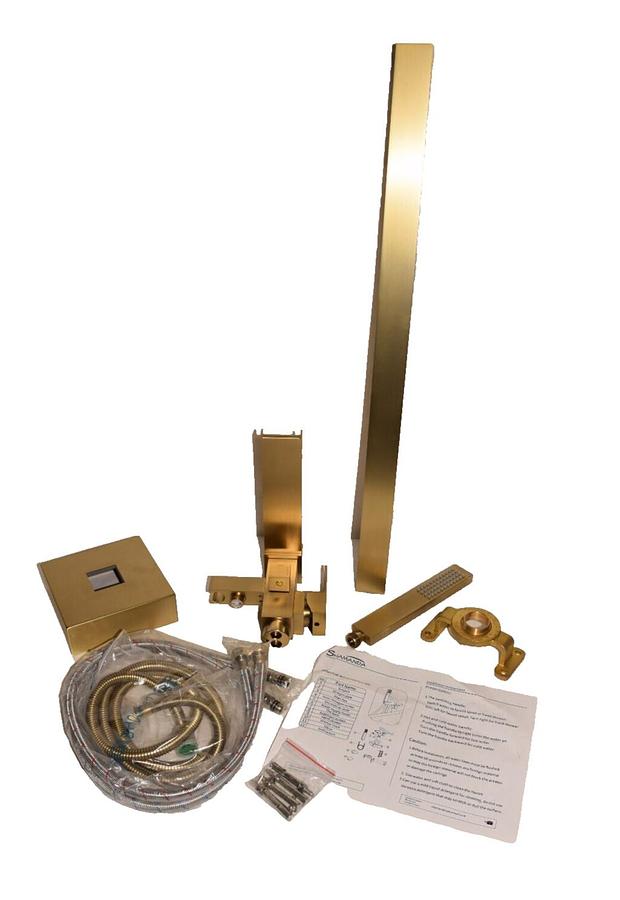 (NEW) SHAMANDA Luxury Freestanding Gold, Bathtub Faucet Single Handle Waterfall