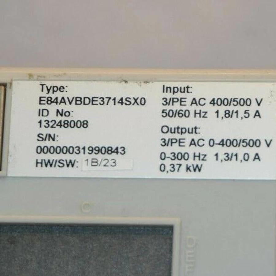 Used LENZE E84AVBDE3714SX0 400/500V 50/60Hz 8400 BaseLine D Inverter Drive